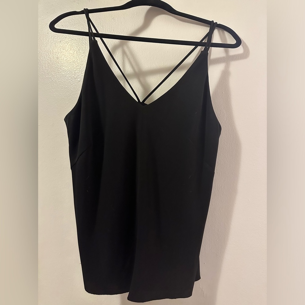 Black strappy tank.